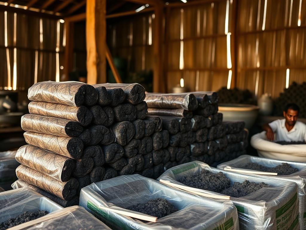 Packaging briquettes workshop